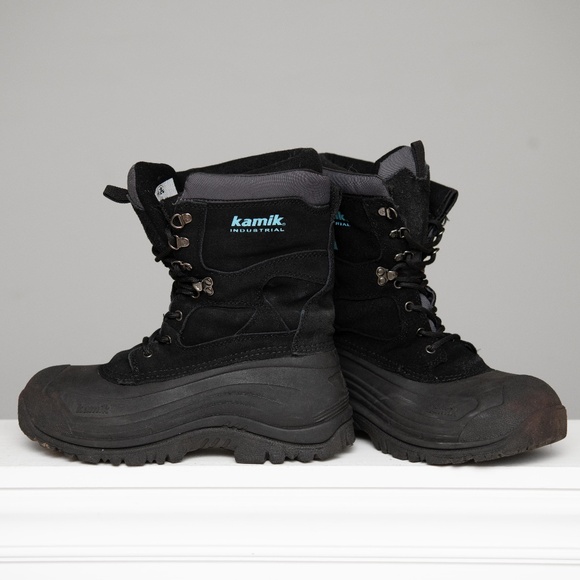 Kamik Industrial Snow Boots Black M 9 Reinforced Toe Work Boots Winter Construct - Picture 1 of 8